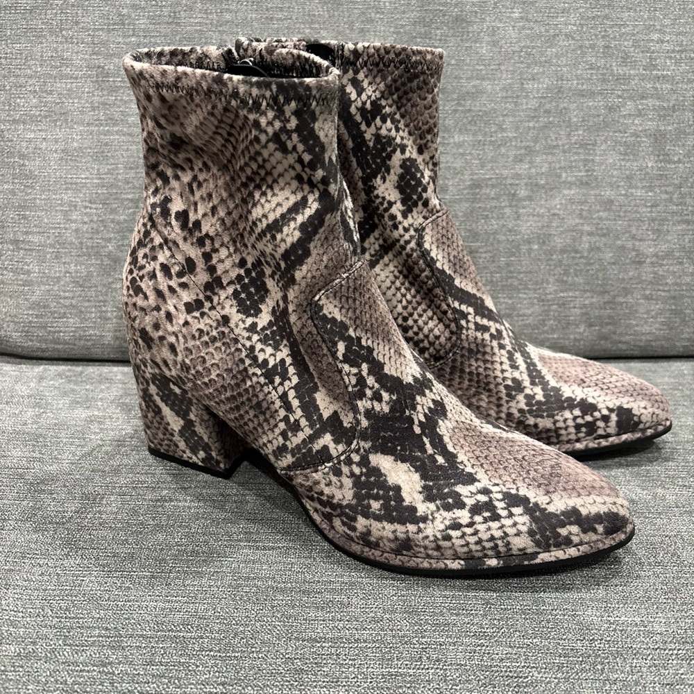 Marc Fisher Faux Suede Snakeskin Ankle Boots
